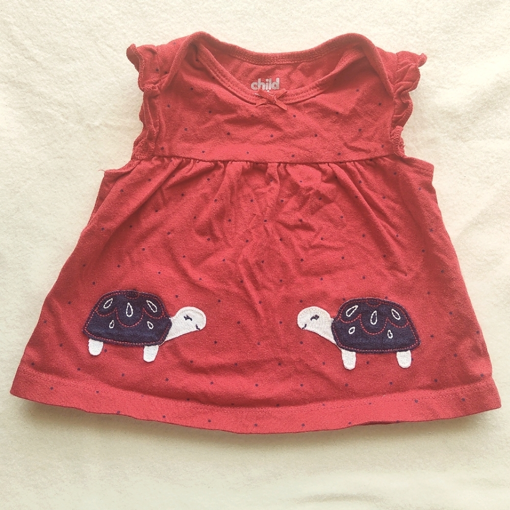 CoM by Carter's Red Turtle Shirt Short Sleeved Size 3-6 Months